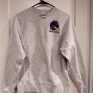 Gray vintage reverse weave crewneck Champion Boise state Sweatshirt